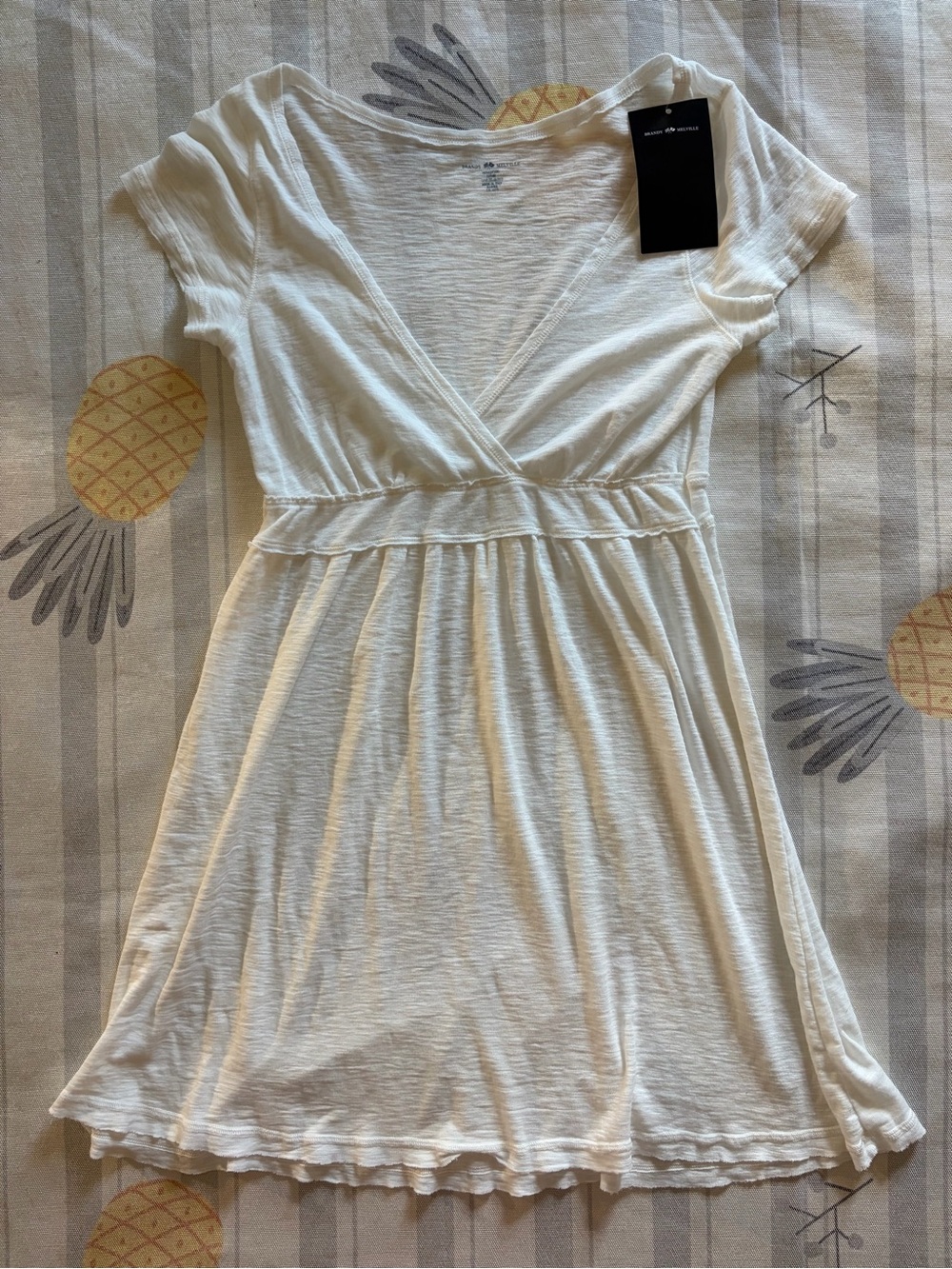 Brandy Melville White V Neck Dress